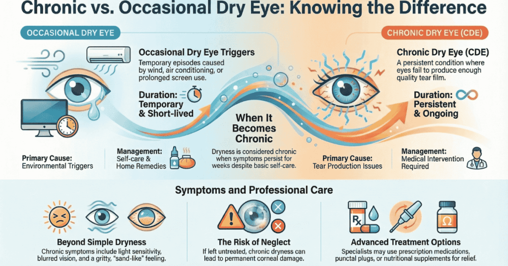 Chronic Dry Eye vs. Occasional Dry Eye What’s the Difference